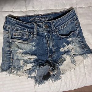 American Eagle Outfitters Ripped Blue Jean Shorts